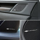 Emblema 3D Alloy para Interior Chevrolet – Adesivo Premium para Som, Painel e Volante (Kit 4 Peças)